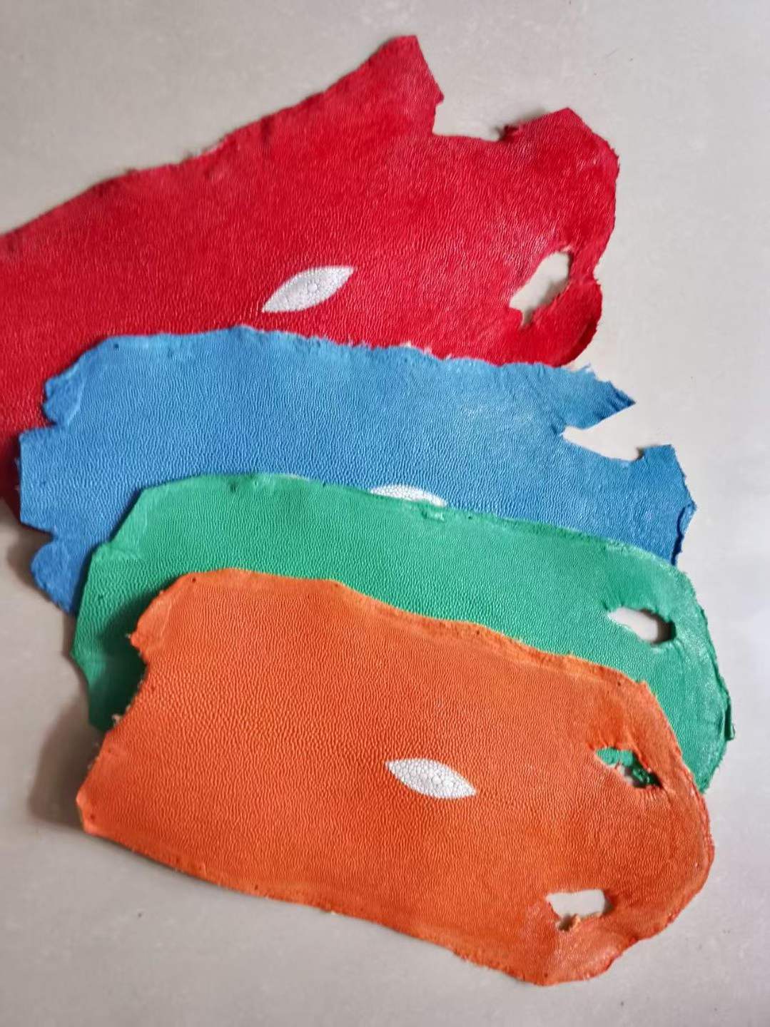 Luxury Bags And Shoes - No-Polished Colorful Natural Stingray Leather for