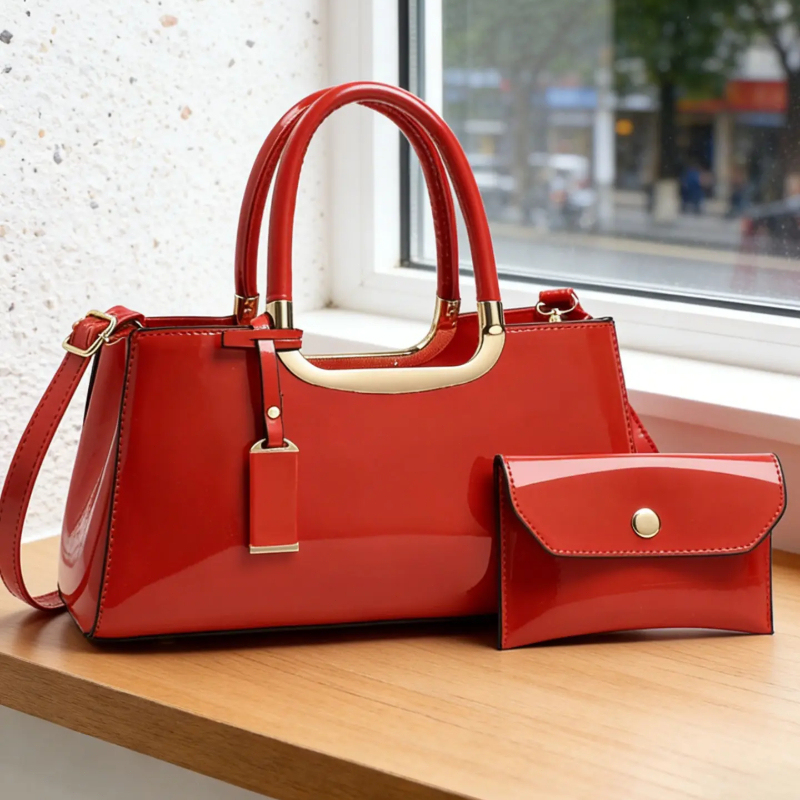 Luxury Zipper Bags - Women's Handbag Set, Light Luxury PU
