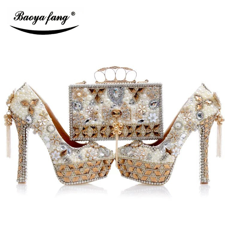 Luxury Bags And Shoes - Luxury cyrstal wedding shoes with matching