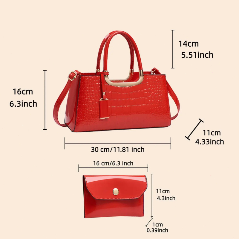 Women's Handbag Set, Light Lux - đánh giá và giá Luxury Zipper Bags