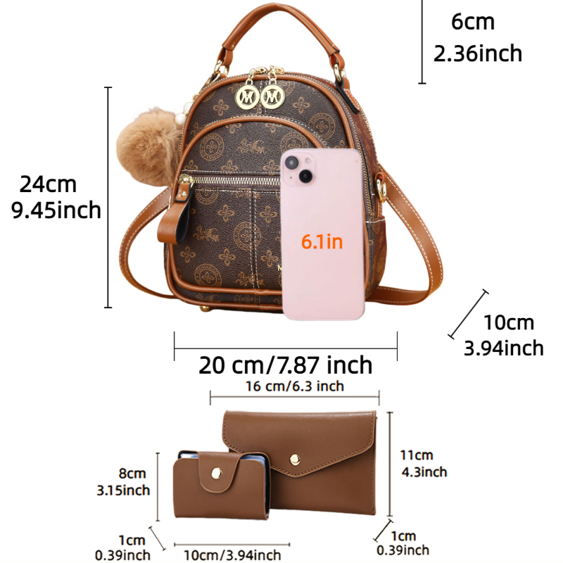 3-piece women's bag set, light - đánh giá và giá Luxury Zipper Bags