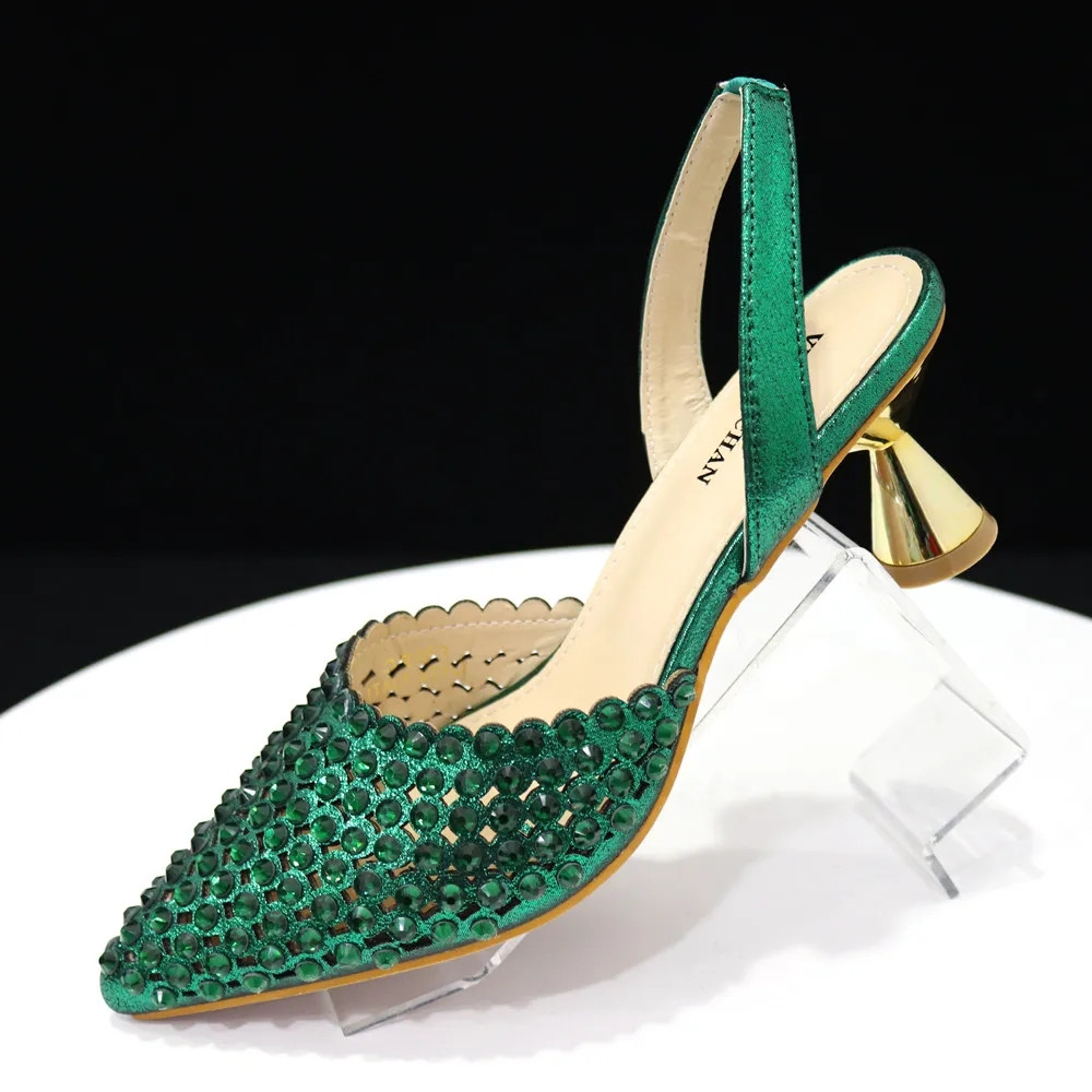 Luxury Green Rhinestone Shoes  - đánh giá và giá Luxury Bags And Shoes