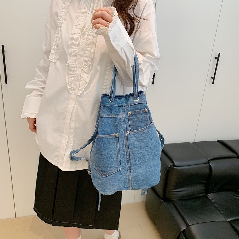 Denim Female Backpacks Casual  - đánh giá và giá Luxury Bags For Kids